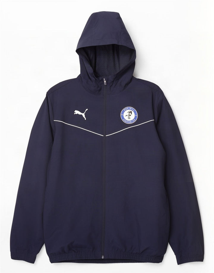Jachetă de ploaie cu glugă Puma Box Hill FC pentru bărbați UK 38 Medium Bleumarin Poliester