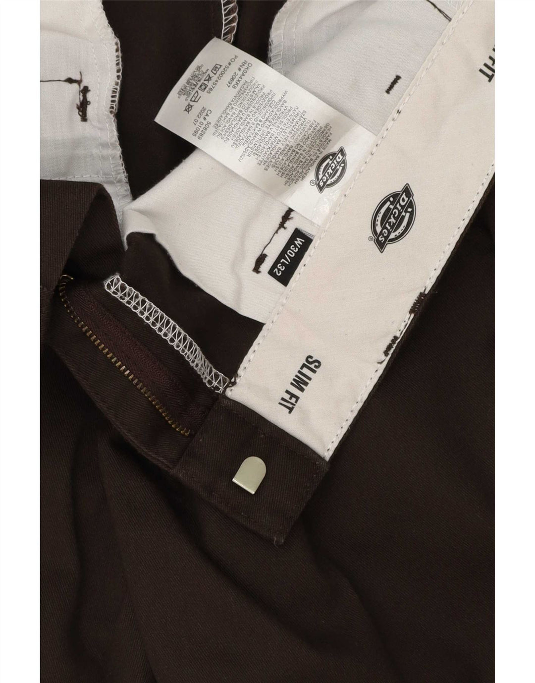 Pantaloni chino pentru bărbați Dickies Slim Fit L30 L32 Maro Poliester