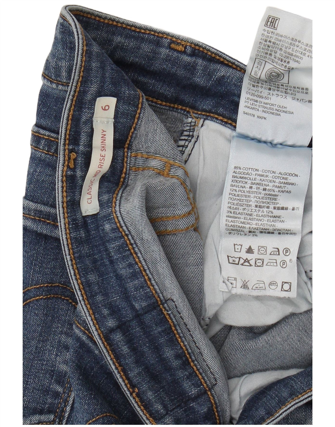 LEVI'S Blugi Capri skinny cu talie medie pentru femei US 6 Medium W26 L14 Albastru