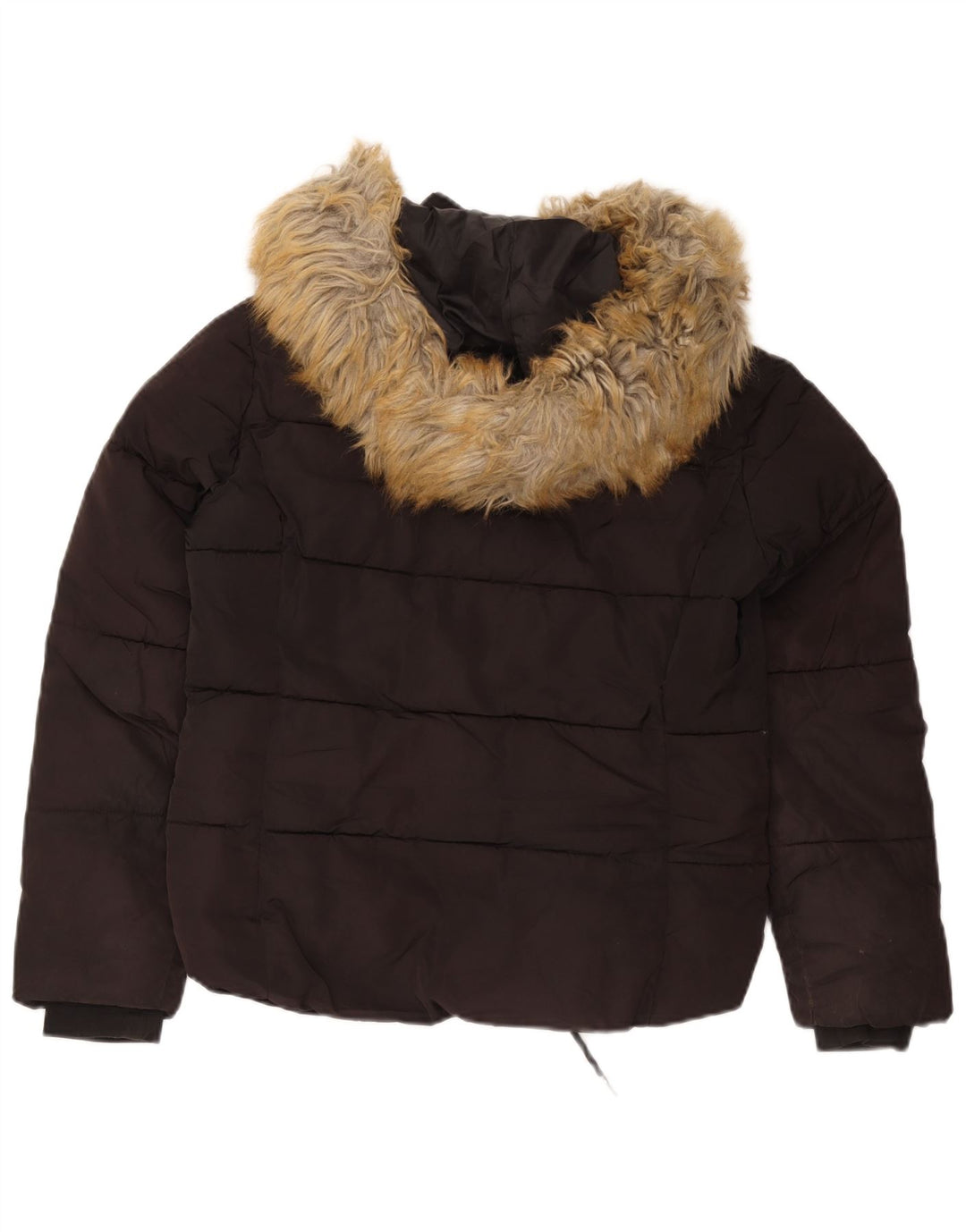 Topshop Jachetă supradimensionată cu glugă pentru femei UK 8 Poliester negru mic