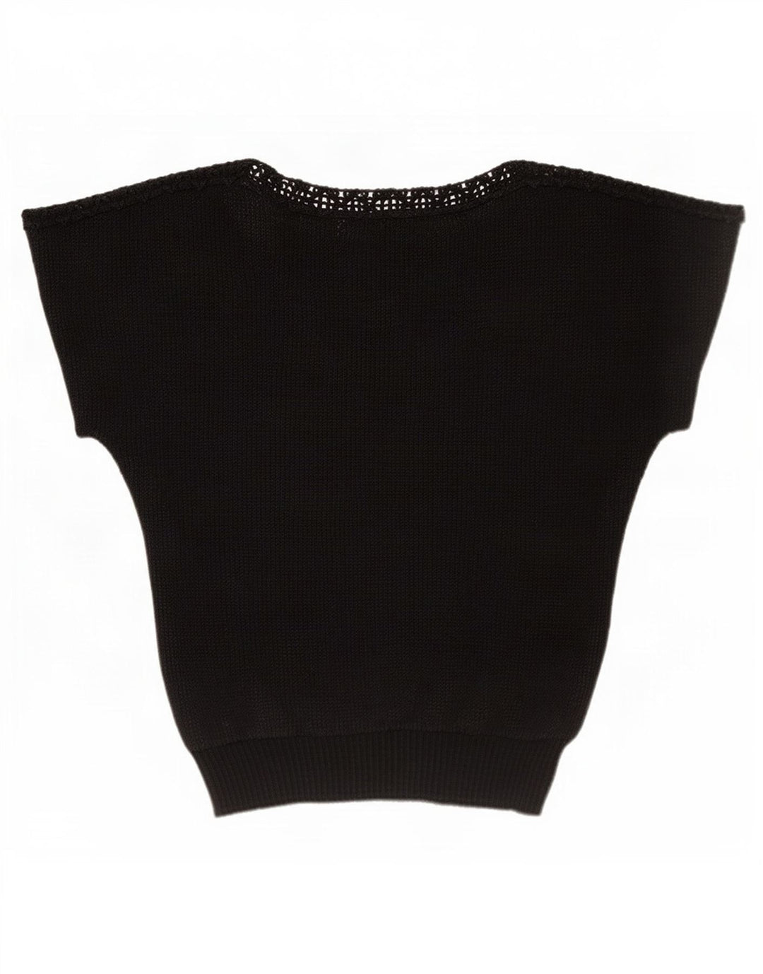 Bluză Vintage pentru femei Crop See Through Batwing Top IT 42 Medium Black