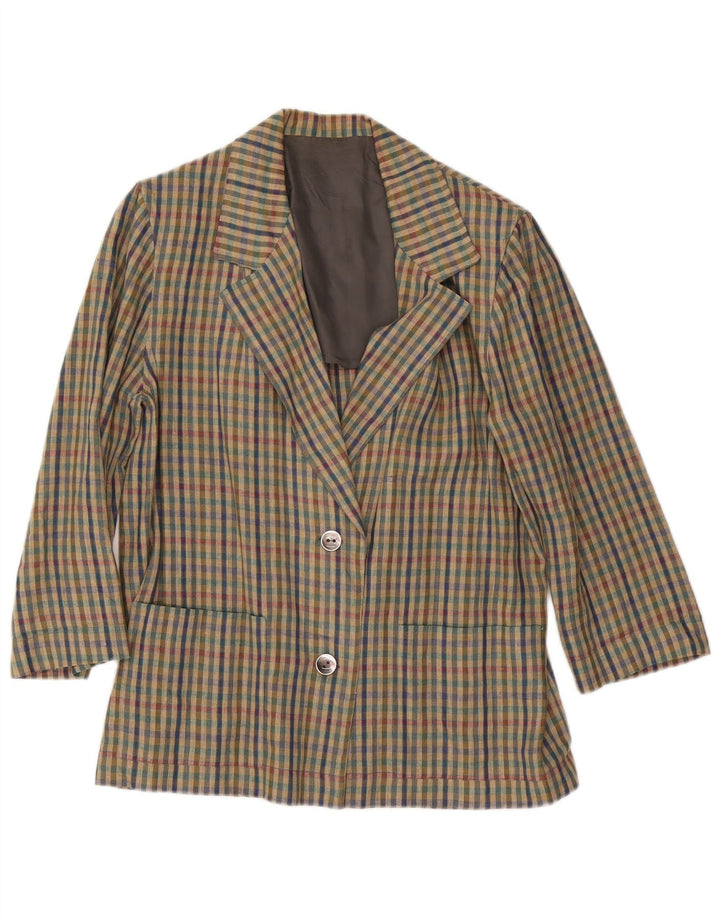 Jachetă vintage pentru femei cu 2 nasturi, UK 18 XL, multicoloră