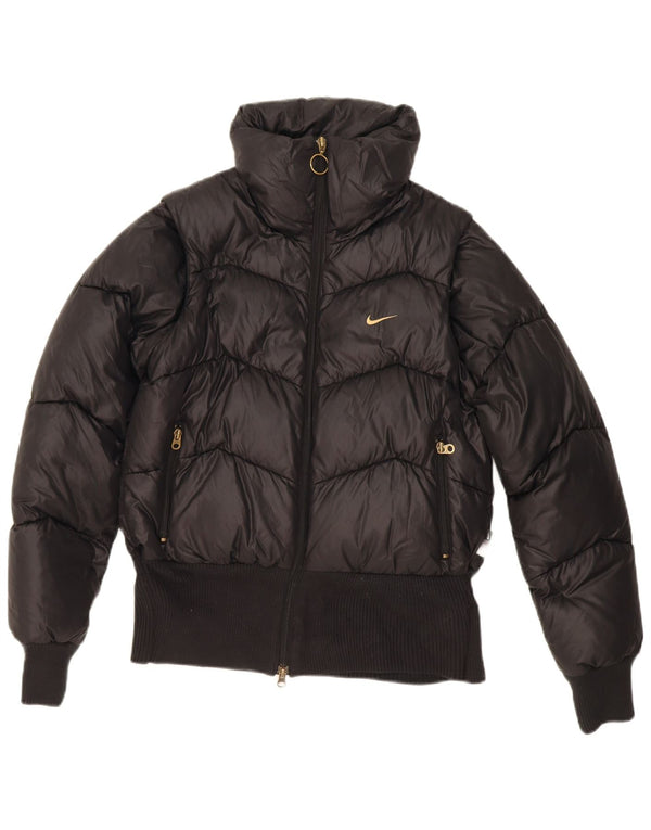 Jachetă căptușită Nike pentru femei, cu ajustare largă, UK 8/10, poliester negru mic