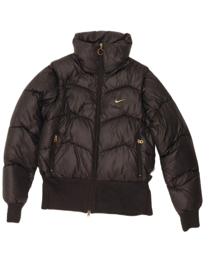 Jachetă căptușită Nike pentru femei, cu ajustare largă, UK 8/10, poliester negru mic