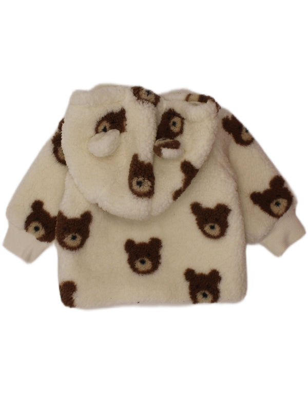 Jachetă din lână cu glugă cu glugă pentru fetițe Monsoon, 0-3 luni, alb