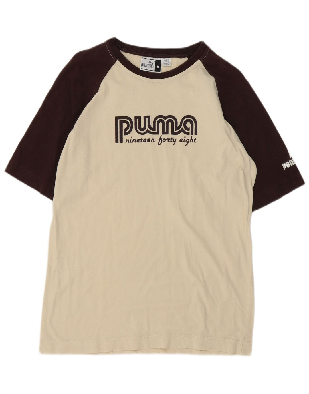 Tricou grafic Puma pentru bărbați Top mediu alb din bumbac color bloc