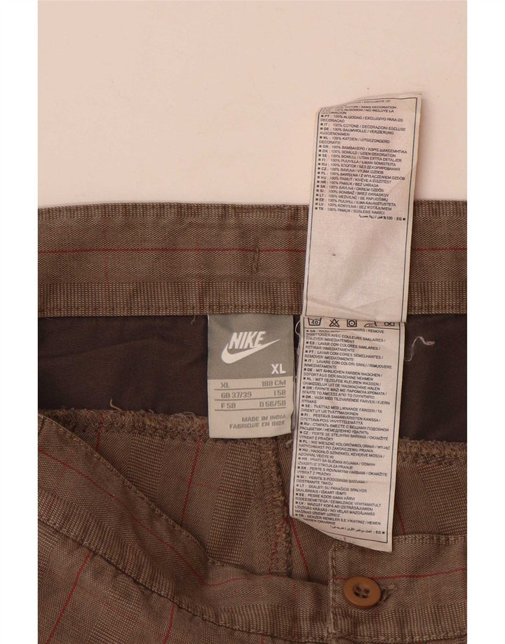 Pantaloni scurți cargo Nike pentru bărbați, XL W38, bumbac cu carouri gri
