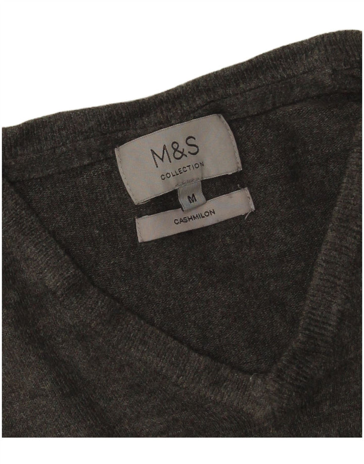 Pulover cu decolteu în V pentru bărbați Marks & Spencer, gri mediu acrilic