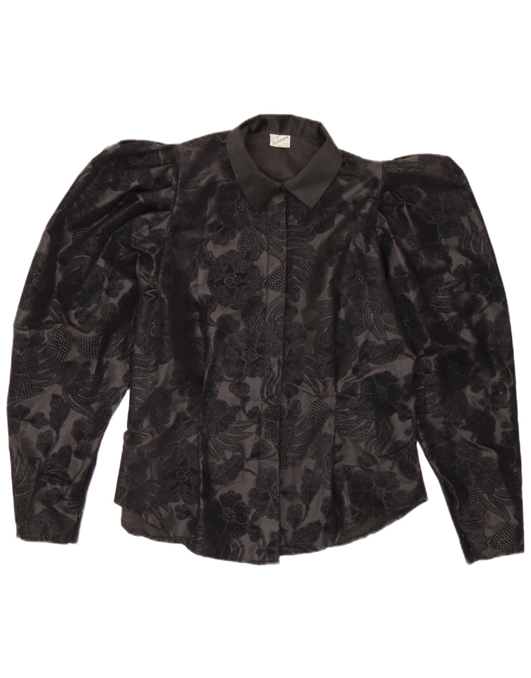 Bluză cămașă pentru femei Primavera Firenze UK 12 Poliester Floral Negru Mediu