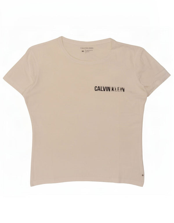 Tricou grafic pentru femei Calvin Klein Jeans Top UK 18 XL Alb