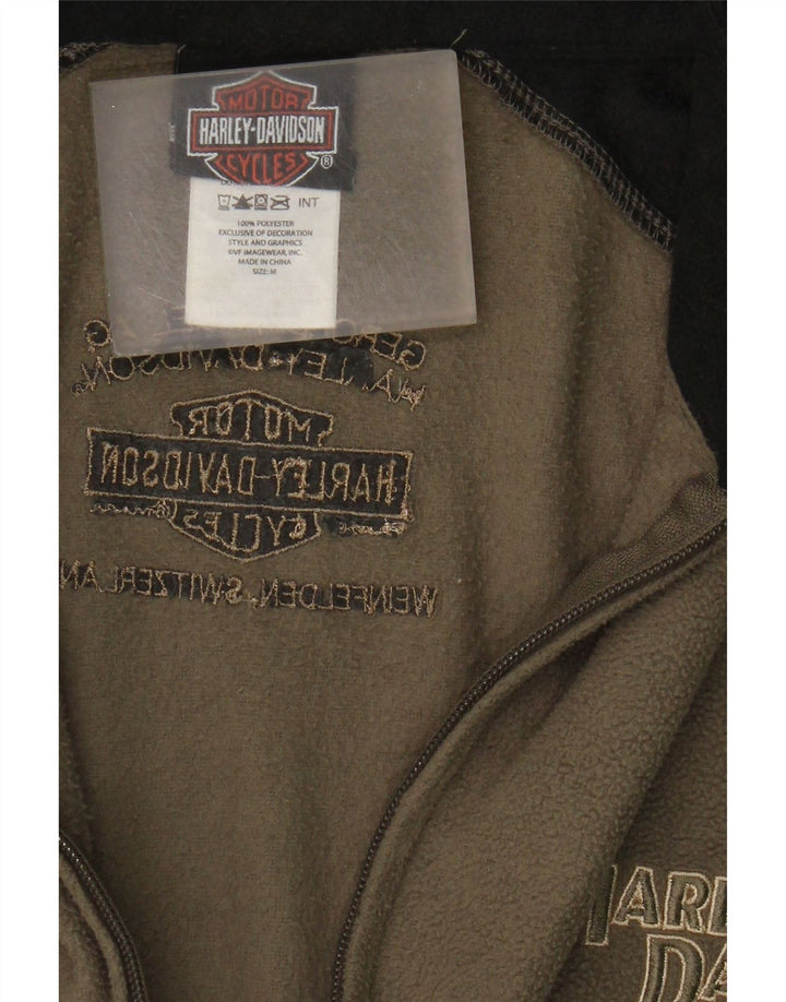 Jachetă fleece pentru bărbați Harley Davidson UK 38 Medium Khaki Colorblock Poliester