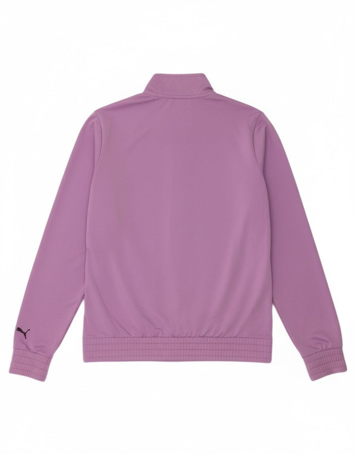 PUMA Girls Graphic Tracksuit Top Jacket 15-16 Years Purple Polyester