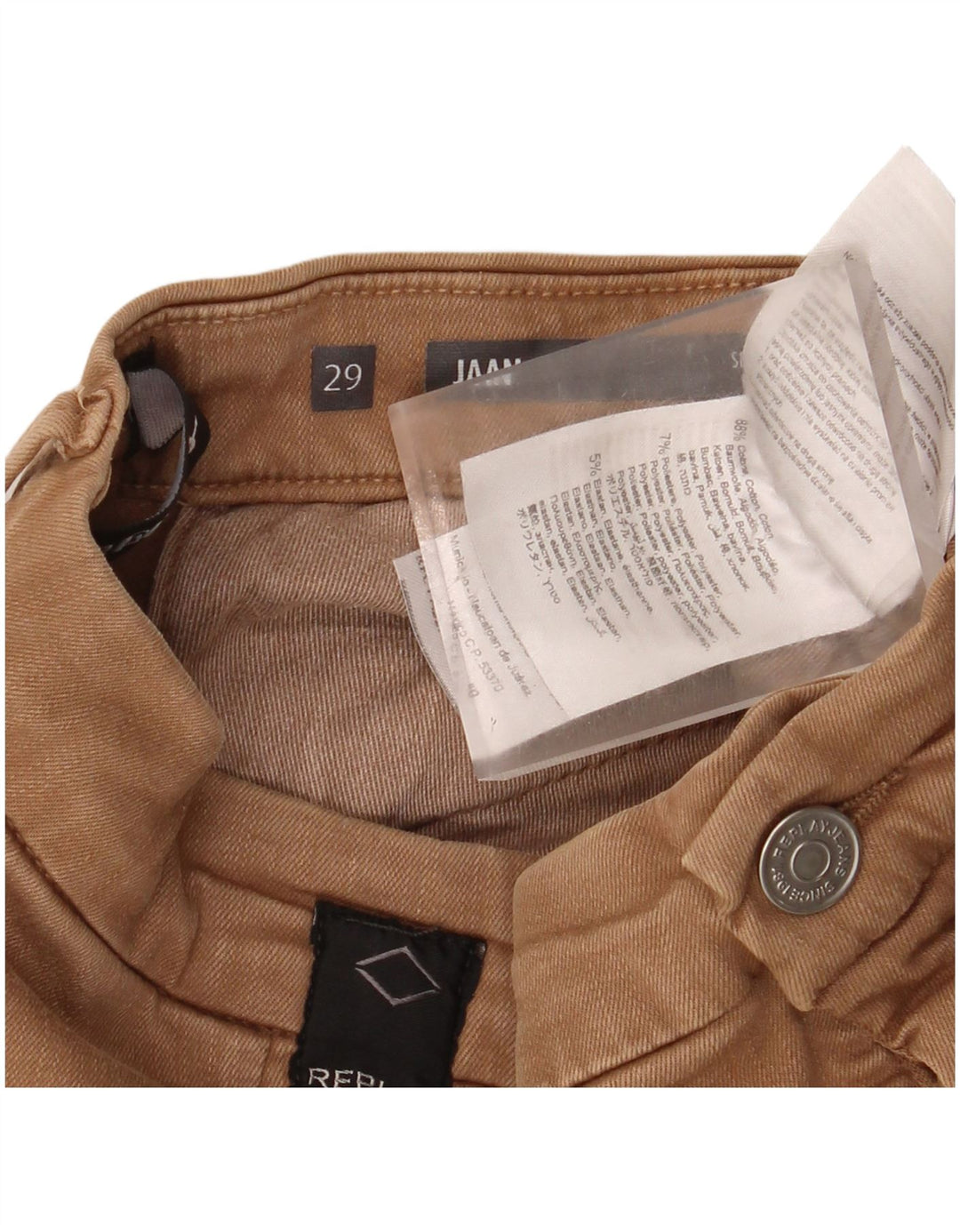 REPLAY Pantaloni cargo skinny Jaan pentru femei W29 L34 bumbac maro