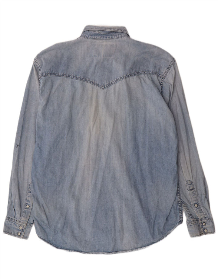 Cămașă de blugi pentru bărbați WRANGLER, bumbac albastru mare