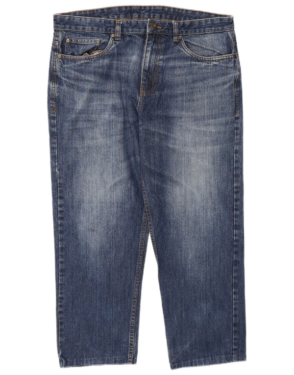 James Pringle Mens Cropped Jeans W36 L25 Blue Cotton