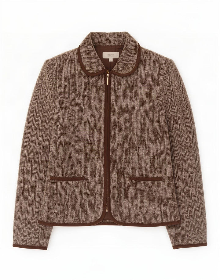 Jachetă pentru femei Marks & Spencer UK 10 Small Brown Herringbone