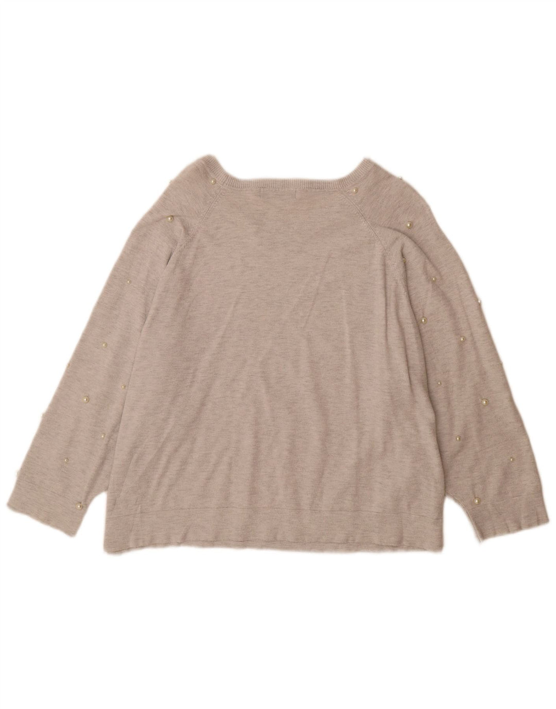 Pulover supradimensionat pentru femei Zara, cu gât de barcă, UK 14, viscoză, gri mediu