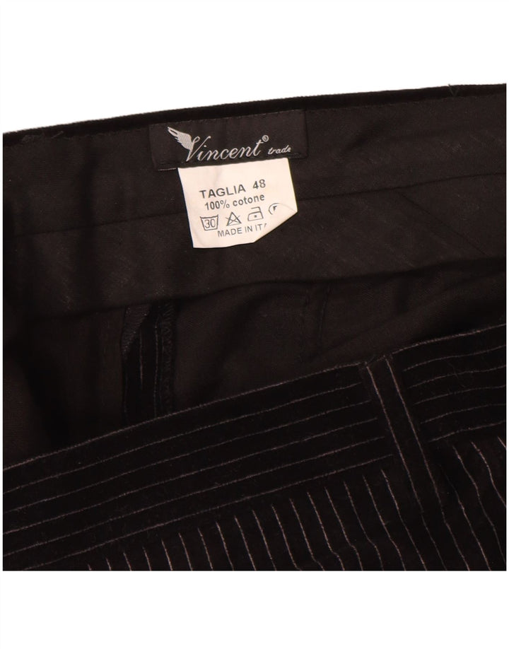 Costum bărbați Vincent 2 nasturi 2 piese IT 48 Mediu L30 L32 Negru cu dungi