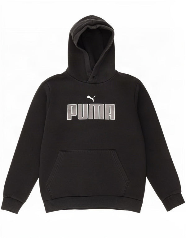 Pulover cu glugă supradimensionat cu grafic Puma pentru femei UK 10, bumbac negru mic