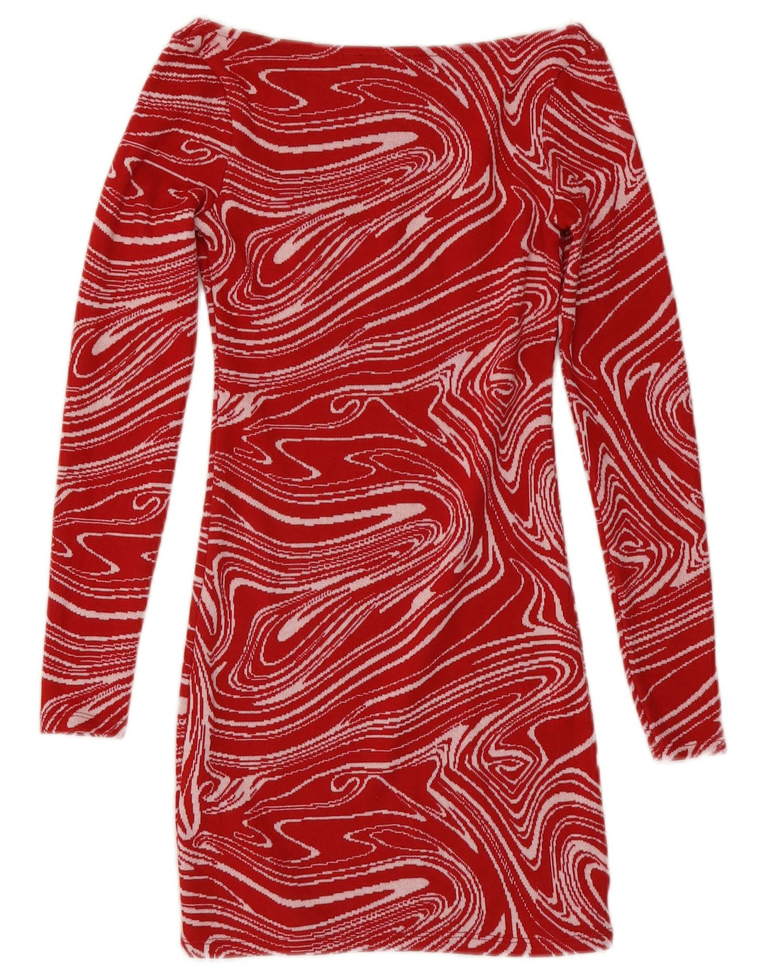 Rochie bodycon cu mânecă lungă și model abstract pentru femei Zara UK 8 Mic roșu