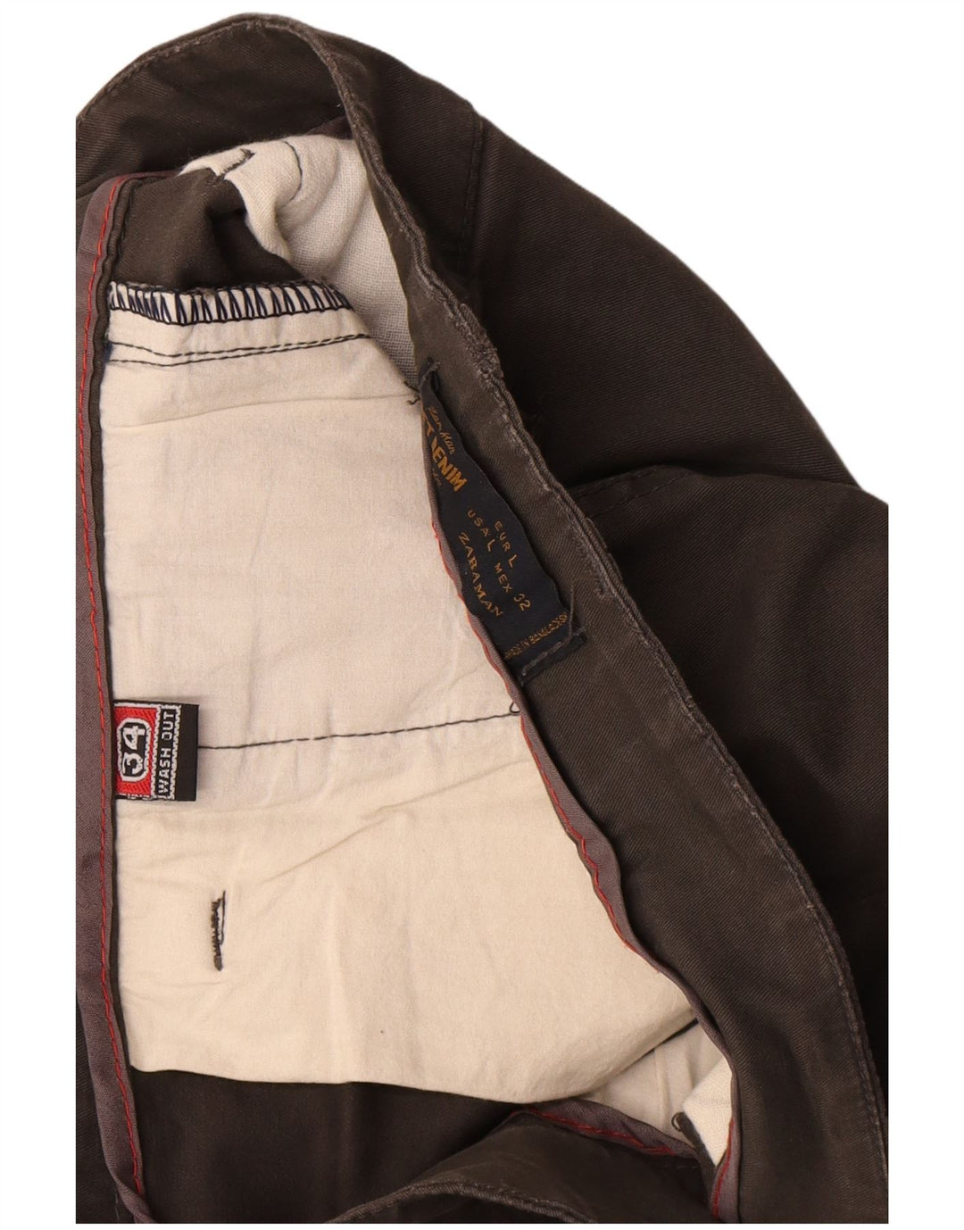 Pantaloni chino slim pentru bărbați Zara L32 L30 Kaki