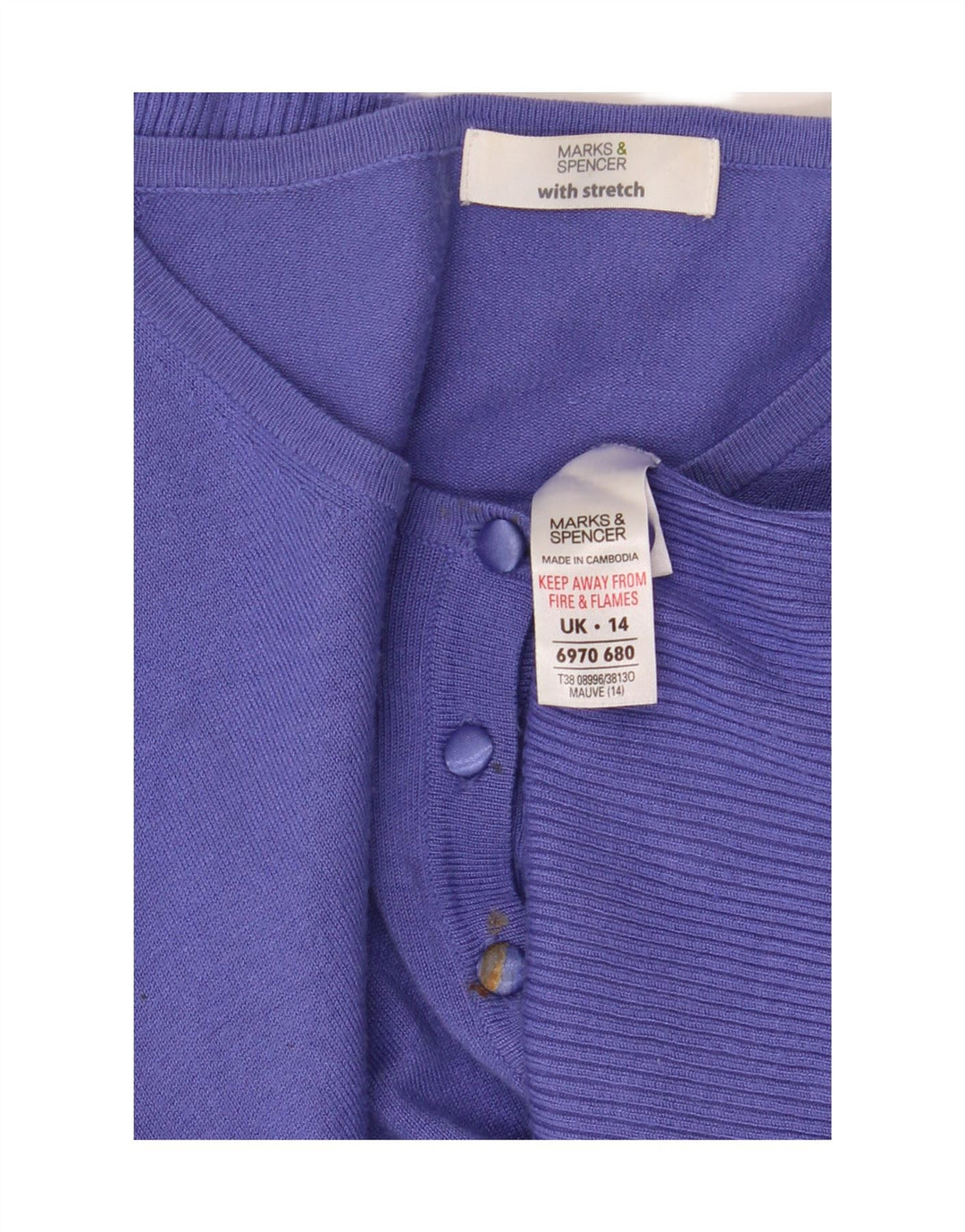 Pulover pentru femei Marks & Spencer Crop Cardigan UK 14 Medium Purple Viscose