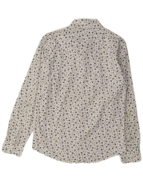 Cămașă pentru bărbați Abercrombie & Fitch Super Slim Fit Bumbac Floral Alb Mic