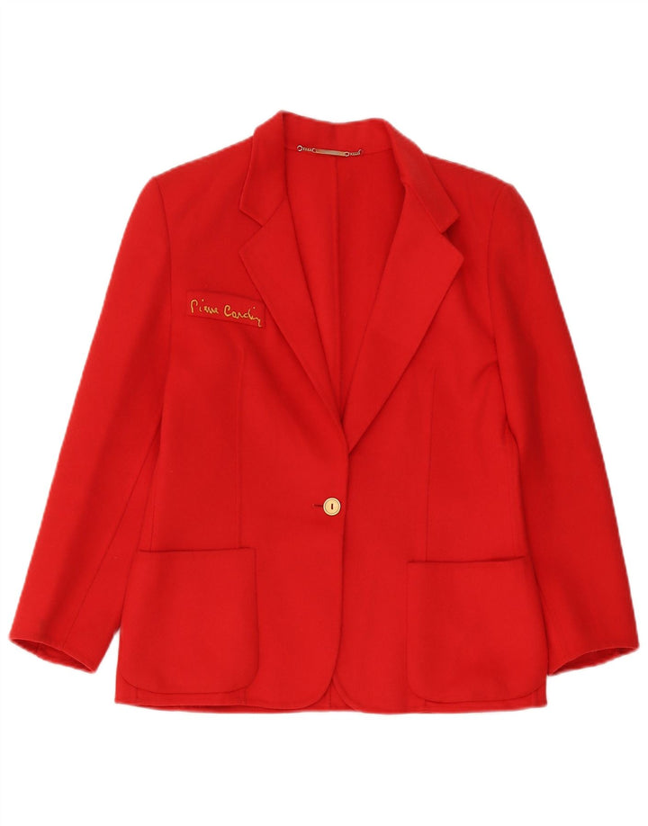 Jachetă Blazer Femei Pierre Cardin 1 Buton IT 42 Medium Roșu Lână Clasic