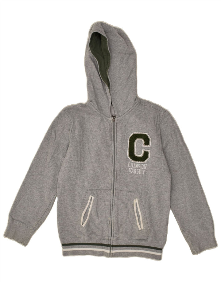 CHAMPION Boys Zip Hoodie Sweater 7-8 Years Small Grey Cotton | Vintage Champion | Thrift | Second-Hand Champion | Used Clothing | Messina Hembry 