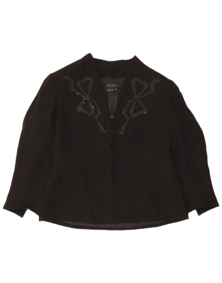 Top cardigan pentru femei Luisa Spagnoli IT 48 XL Mătase neagră