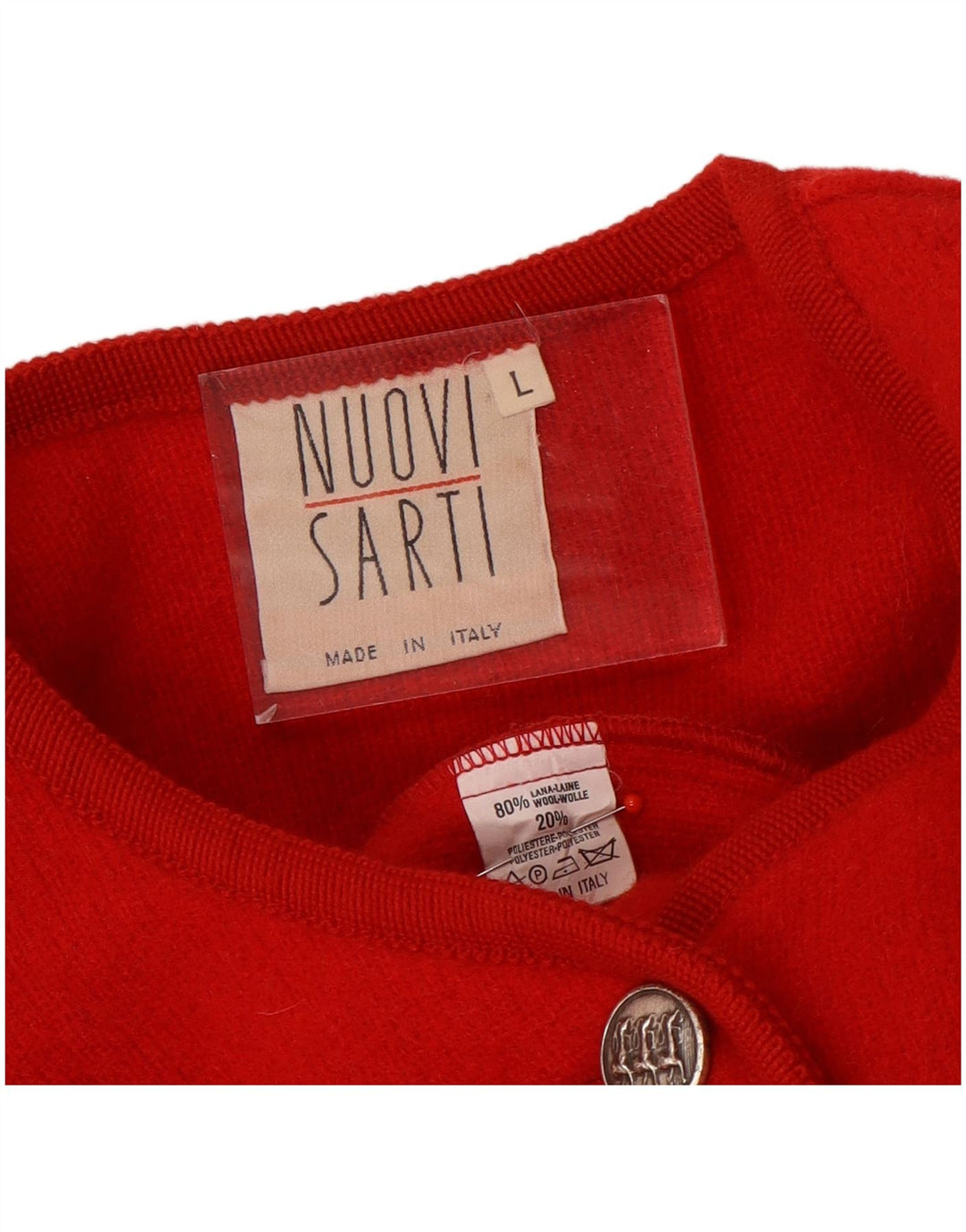Pulover Cardigan Vintage pentru femei UK 16 Lână roșie mare