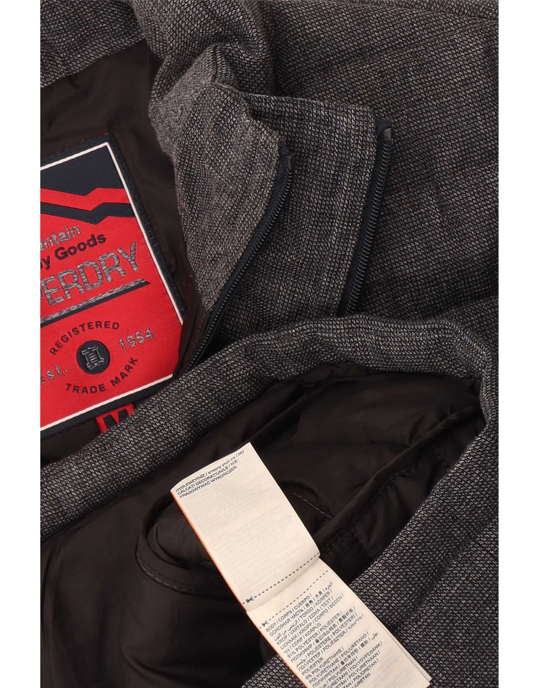 Jachetă căptușită pentru bărbați Superdry UK 38 Medium Gri Poliester