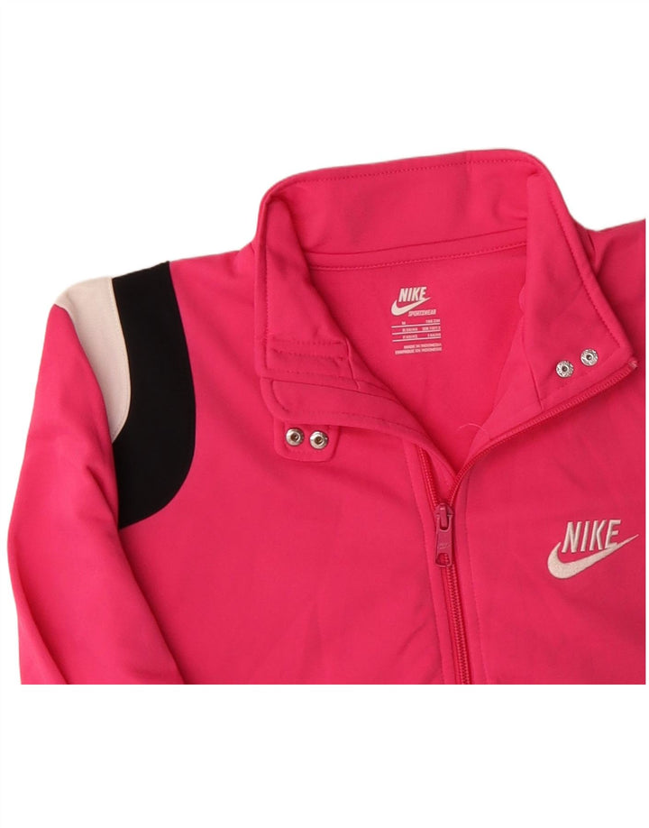 Jachetă de trening pentru femei NIKE UK 12 Roz mediu poliester color bloc