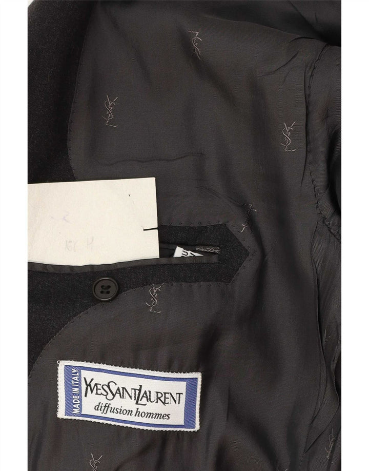 Jachetă blazer Yves Saint Laurent pentru bărbați, cu 2 nasturi, IT 56 3XL, lână gri, clasică