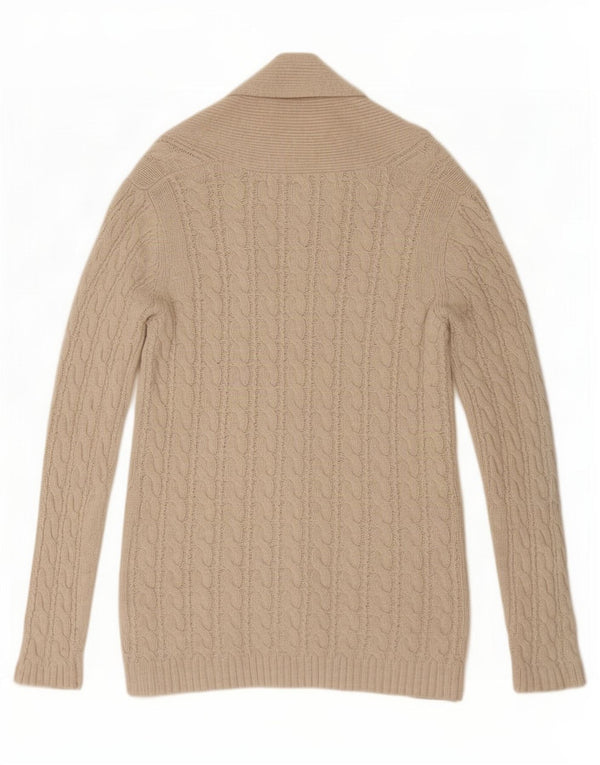 Pulover cardigan pentru femei Zara UK 16 mare, bej, bumbac