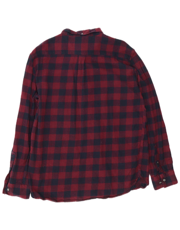 Cămașă de flanel pentru bărbați French Connection, bumbac vichy burgundy 2XL