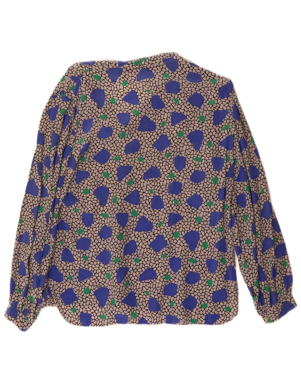Vintage Womens Long Sleeve Shirt Blouse UK 14 Medium Multicoloured