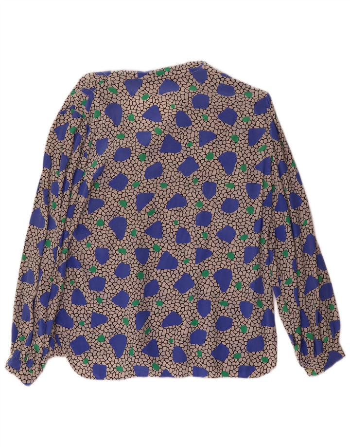 Bluză cămașă cu mânecă lungă pentru femei Vintage UK 14 Medium Multicolor