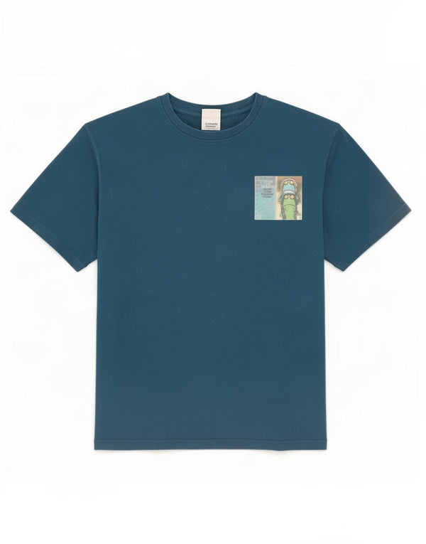 Tricou grafic pentru bărbați Weird Fish Top mare, albastru, bumbac