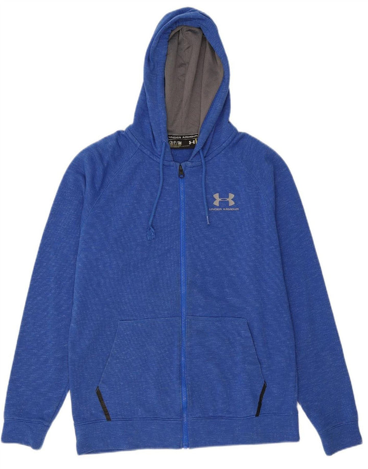 UNDER ARMOUR Mens Zip Hoodie Sweater Small Blue Flecked