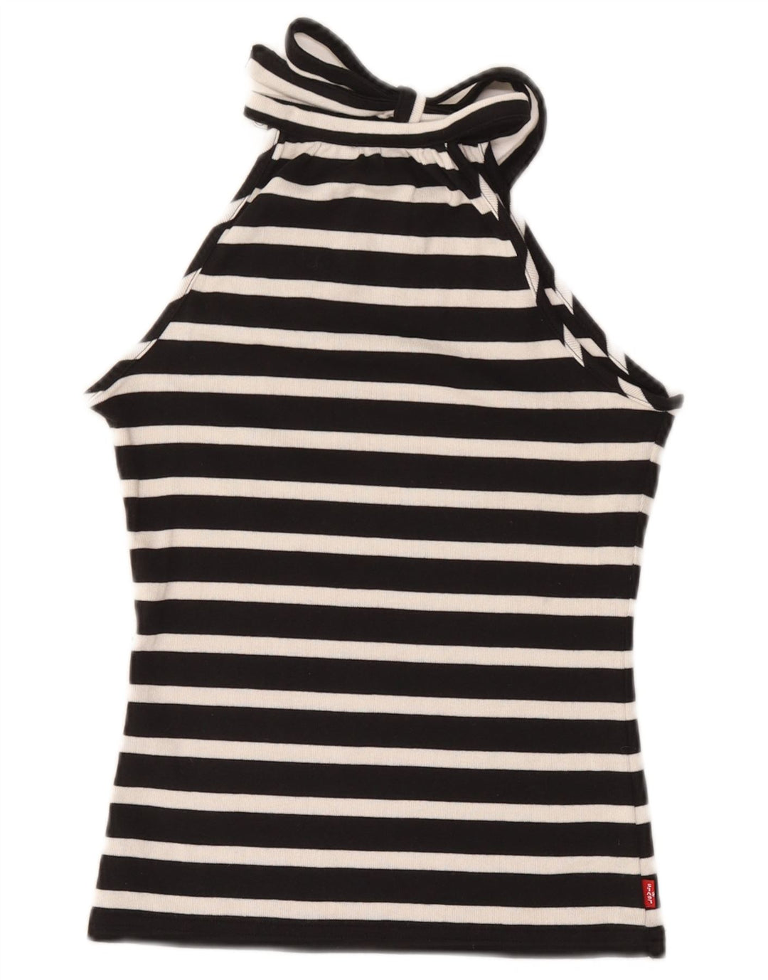 Levi's Crop Halter Top pentru femei UK 8 mic, bumbac cu dungi negre