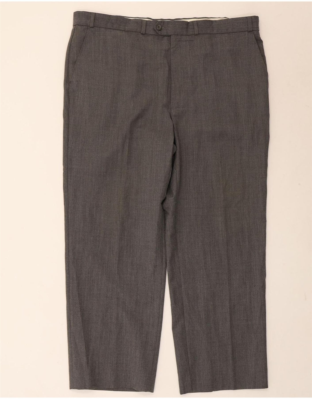 Marks & Spencer Pantaloni drepți pentru bărbați L42 L29 Poliester cu dungi gri
