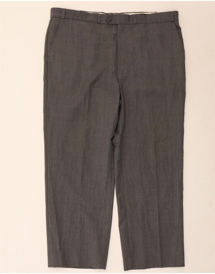 Marks & Spencer Pantaloni drepți pentru bărbați L42 L29 Poliester cu dungi gri