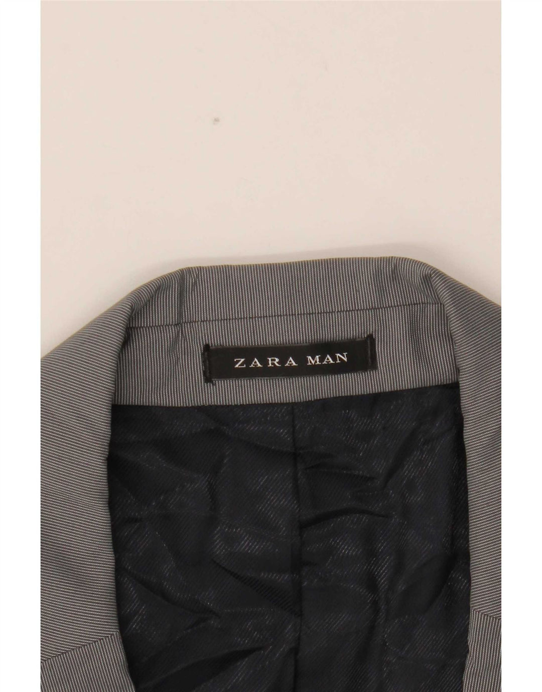 Blazer pentru bărbați Zara cu 2 nasturi EU 54 XL Gri poliester cu dungi