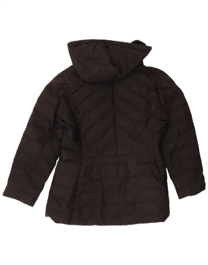 Jachetă căptușită cu glugă pentru femei Zara UK 20 2XL Poliester negru