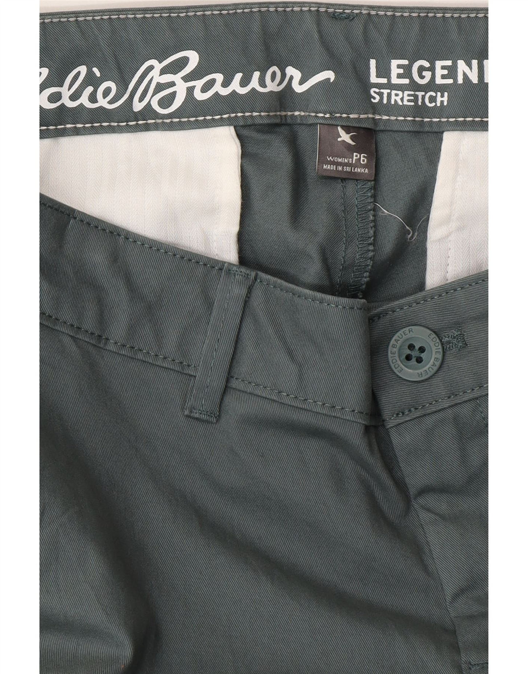 EDDIE BAUER Pantaloni chino subțiri pentru femei US 6 Medium W32 L29 Bumbac verde