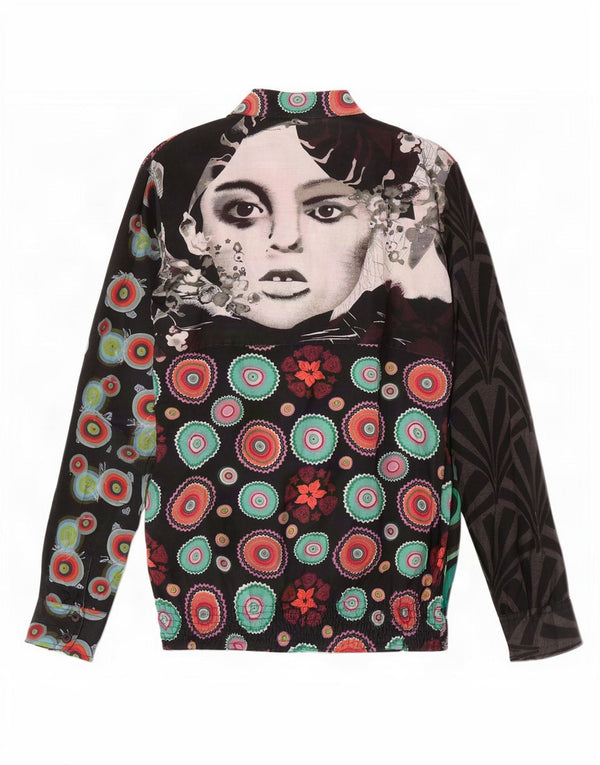 Bluză cămașă Desigual pentru femei cu model abstract, UK 18 XL, multicoloră