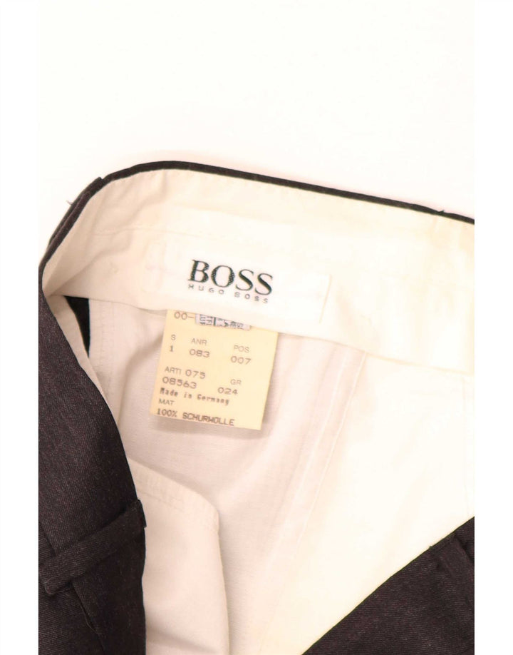 Pantaloni de costum pentru bărbați Hugo Boss L34 L30 Lână neagră