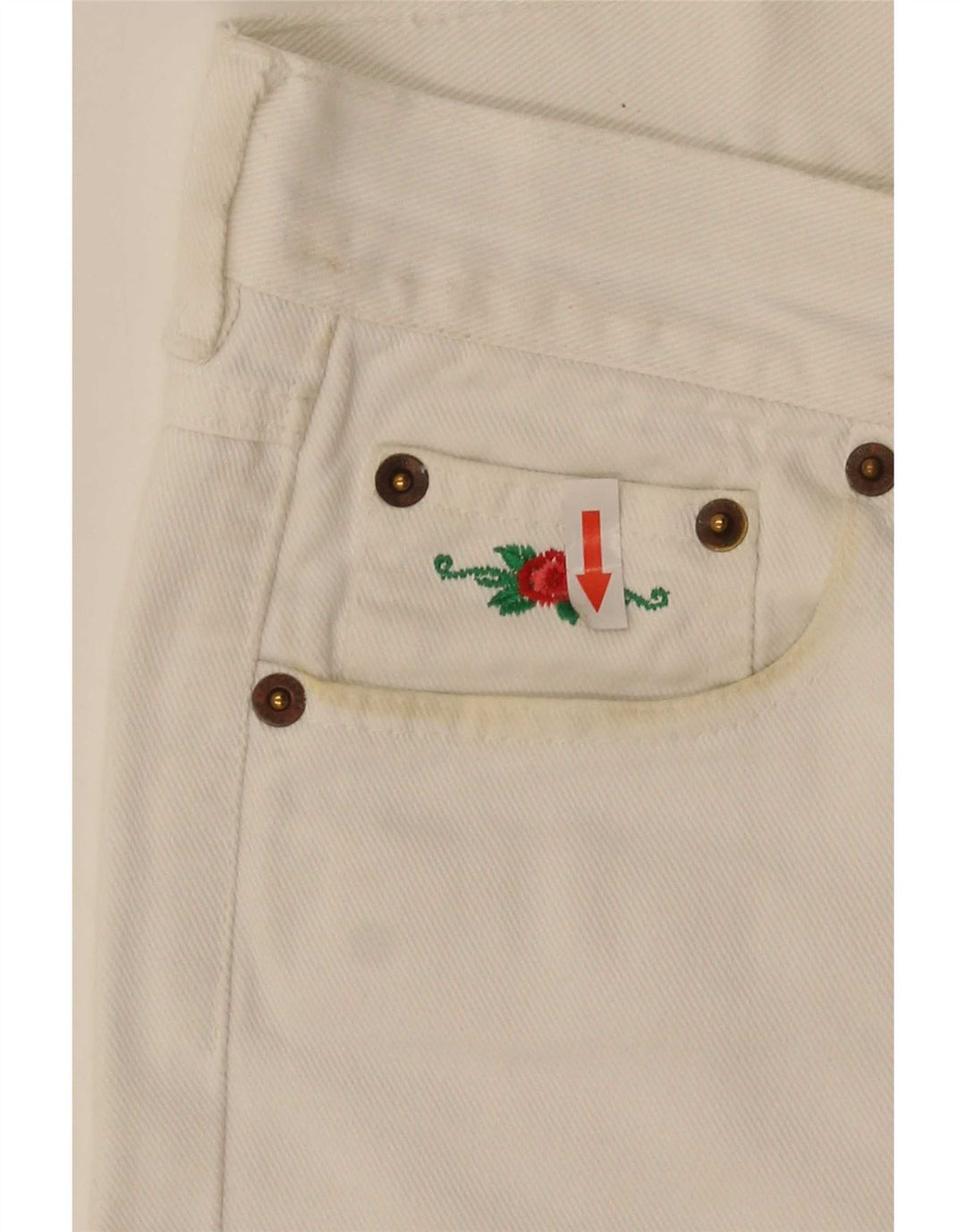 Blugi drepți de damă vintage W30 L29 alb