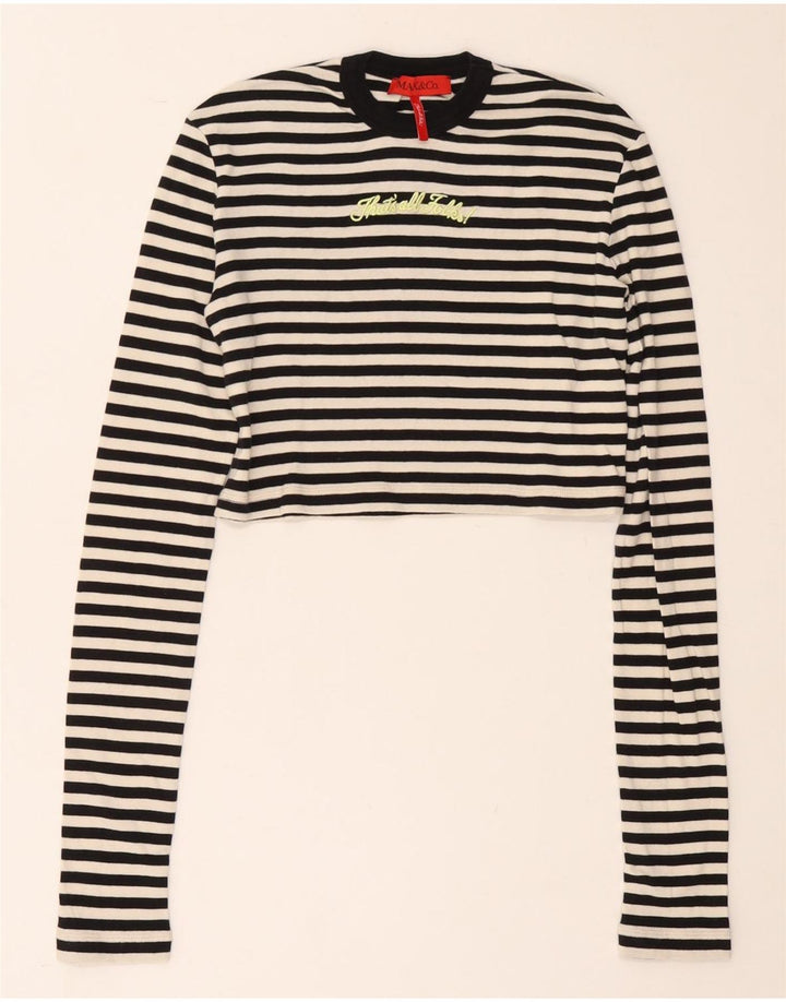 Max & Co. Top cu grafic crop pentru femei cu mânecă lungă UK 12 Medium Black Dunge